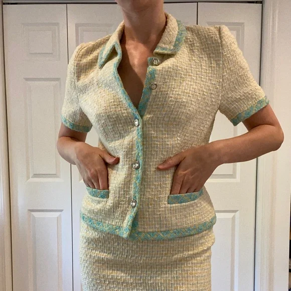 Vintage 1980s Escada Tweed Skirt Suit Co-Ord Set - Picture 8 of 16